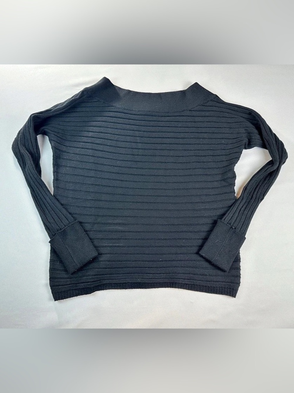 Milano Ribbed Crew Neck Sweater Black Size Small